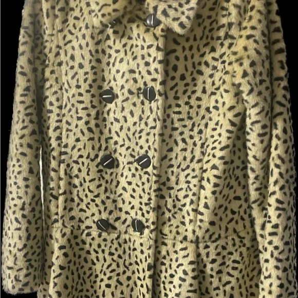 Free People Black and Tan Animal Print Pea Coat - Picture 9 of 13